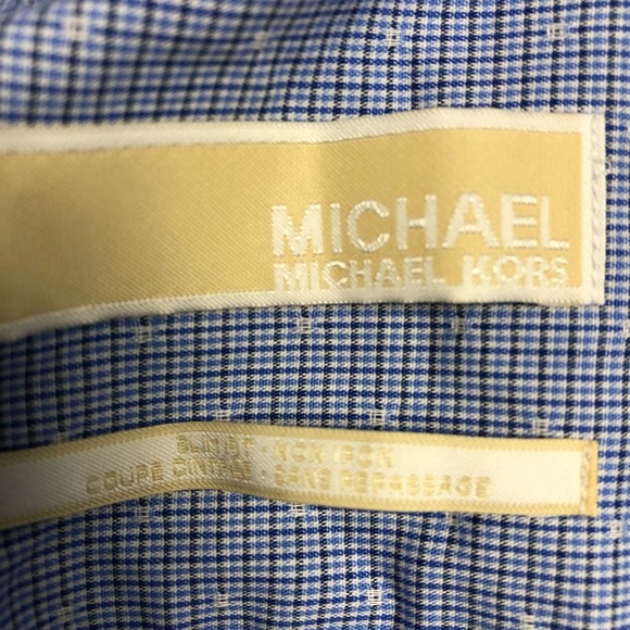 Michael Kors Blue Dress Shirt Mens Size 14.5 - Picture 2 of 4